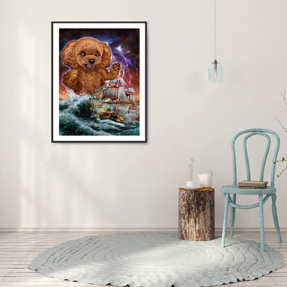 Poodle Siren - Full Round Drill Diamond Painting 30*40CM