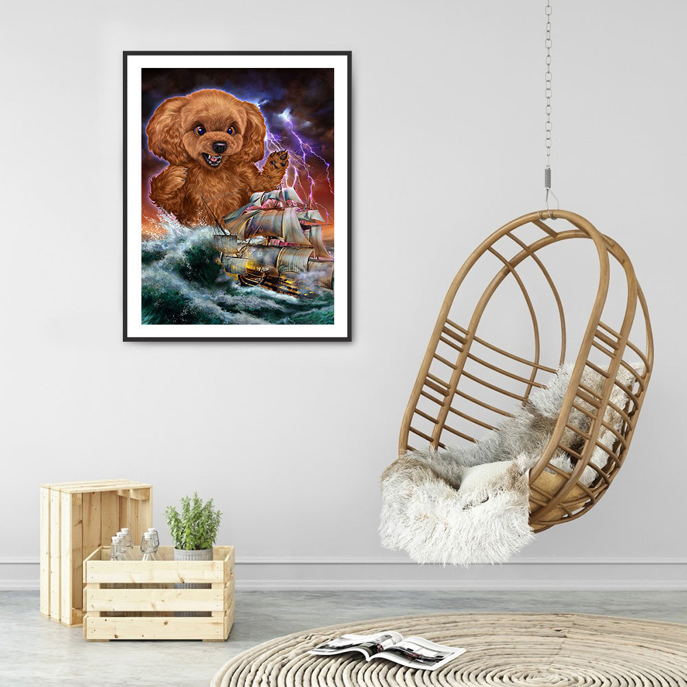 Poodle Siren - Full Round Drill Diamond Painting 30*40CM