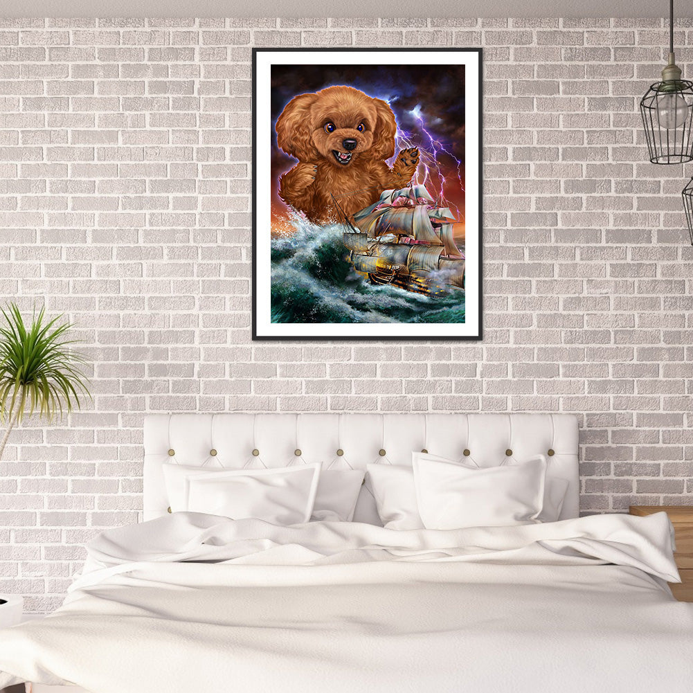 Poodle Siren - Full Round Drill Diamond Painting 30*40CM