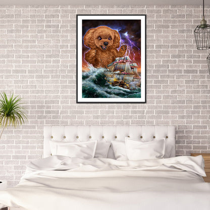Poodle Siren - Full Round Drill Diamond Painting 30*40CM