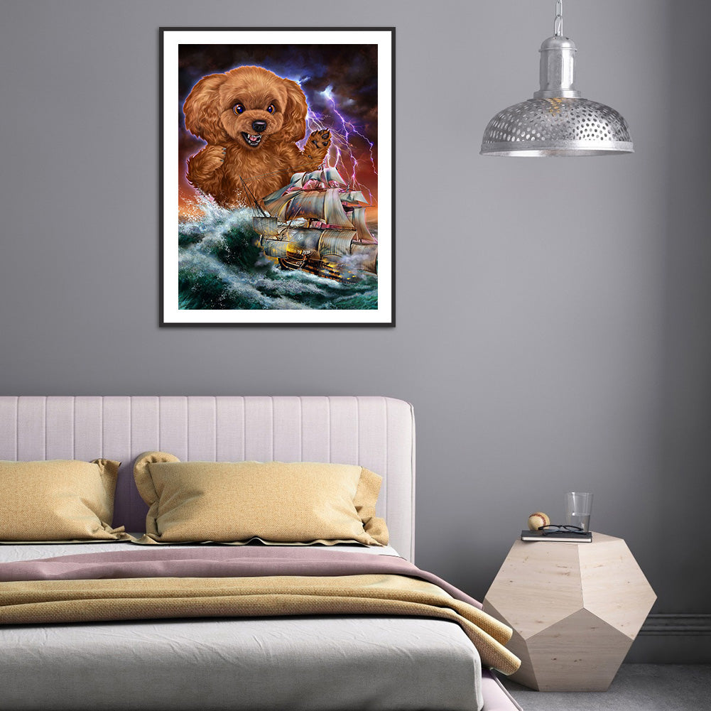 Poodle Siren - Full Round Drill Diamond Painting 30*40CM