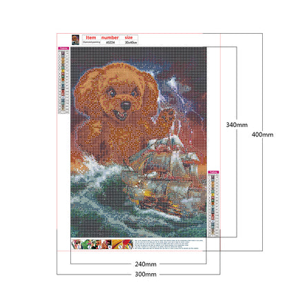 Poodle Siren - Full Round Drill Diamond Painting 30*40CM