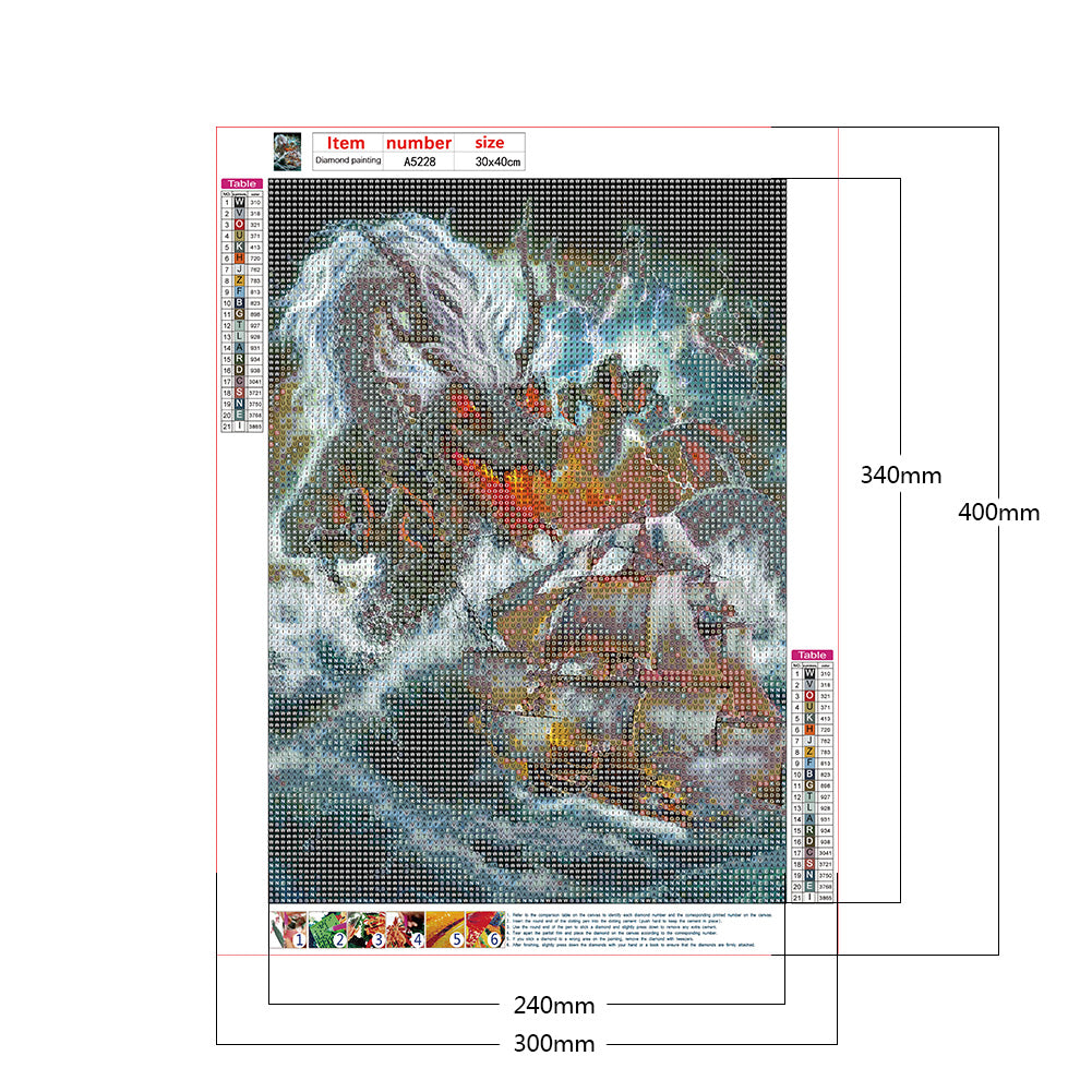 Dragon Siren - Full Round Drill Diamond Painting 30*40CM