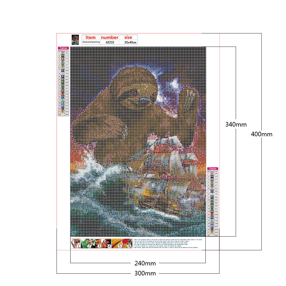Sloth Siren - Full Round Drill Diamond Painting 30*40CM