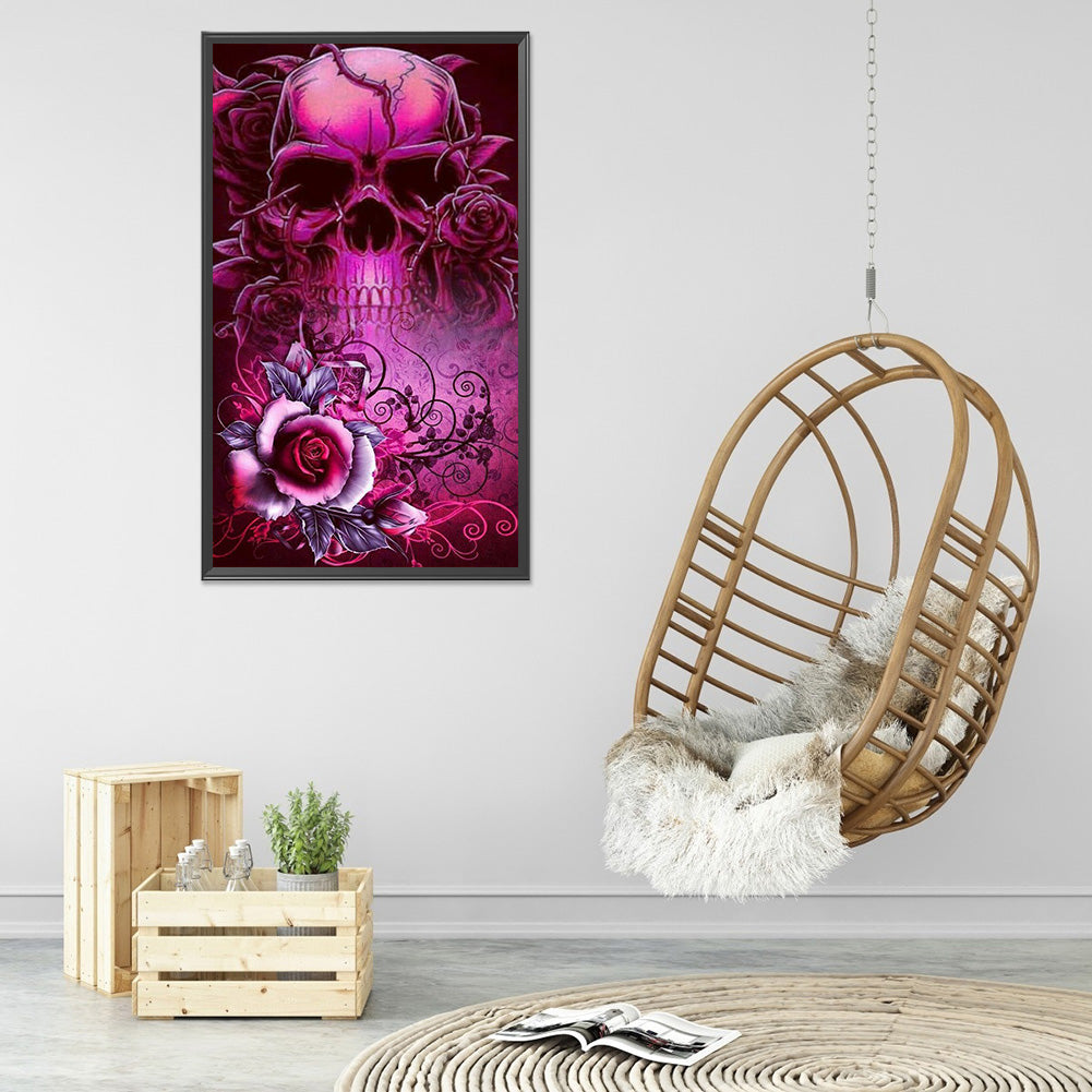 Skull Rose - Full Round Drill Diamond Painting 40*70CM