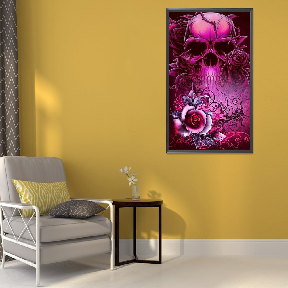 Skull Rose - Full Round Drill Diamond Painting 40*70CM