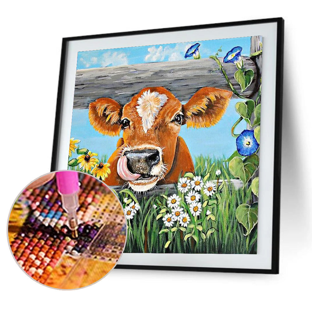 Cows - Full Round Drill Diamond Painting 30*30CM