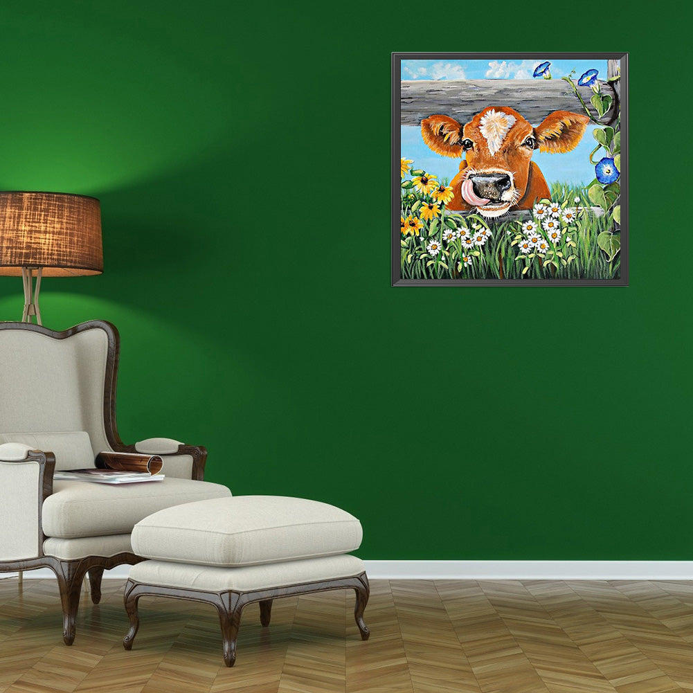 Cows - Full Round Drill Diamond Painting 30*30CM