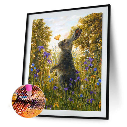 Little Grey Rabbit - Full Square Drill Diamond Painting 30*40CM