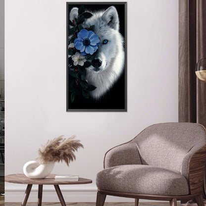 Flower Wolf - Full Round Drill Diamond Painting 40*80CM