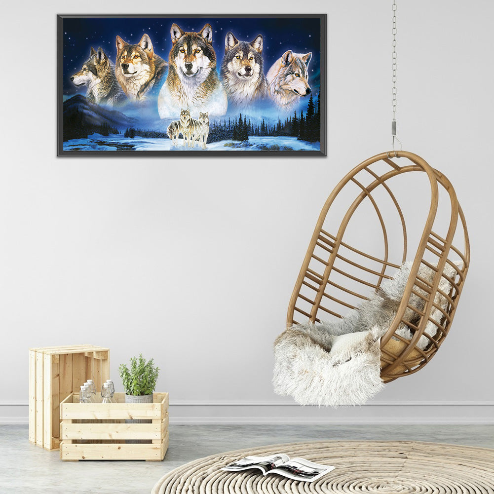 Wolf Pack - Full Round Drill Diamond Painting 80*40CM