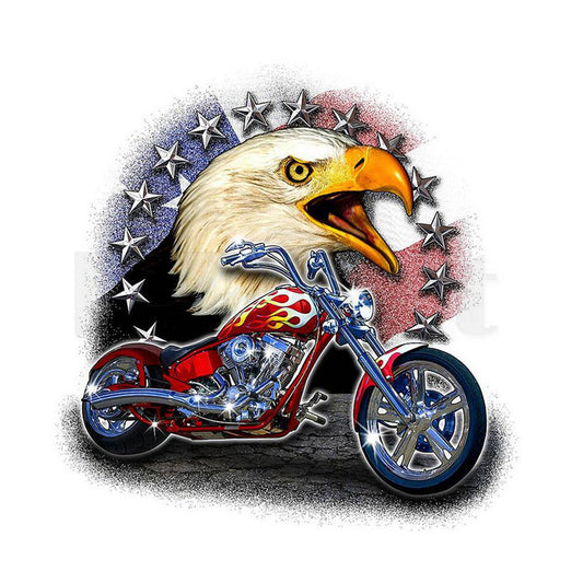 Eagle Motorcycle - Full Round Drill Diamond Painting 50*50CM