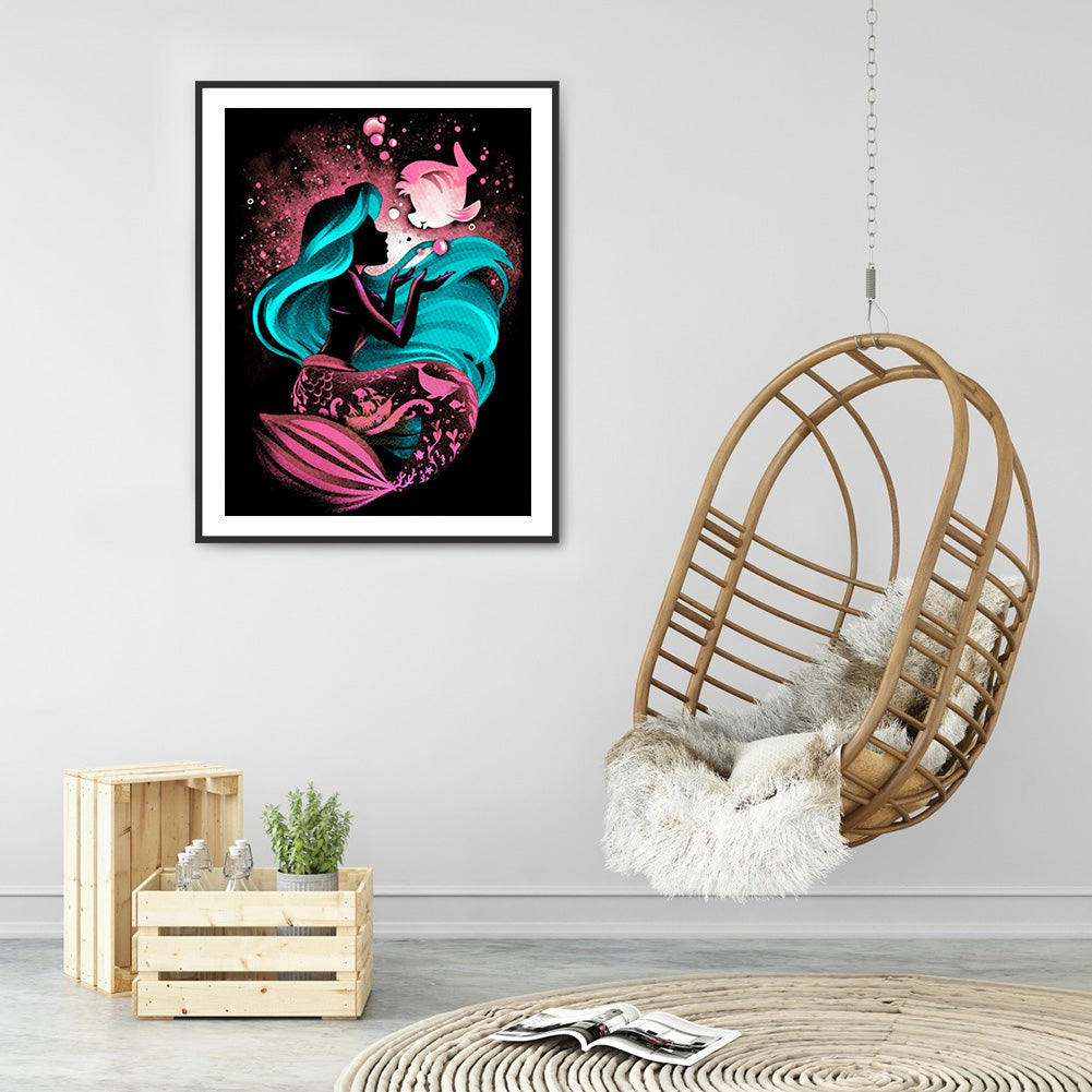 Disney Character Silhouette - Full Round Drill Diamond Painting 30*40CM