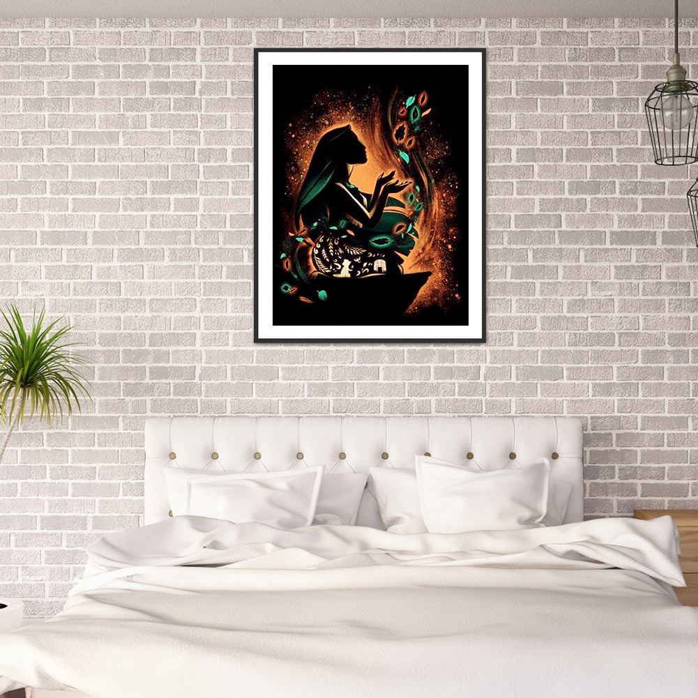 Disney Character Silhouette - Full Round Drill Diamond Painting 30*40CM