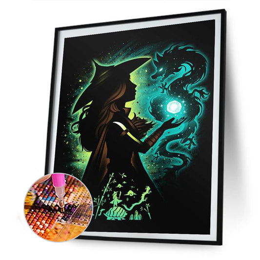 Disney Character Silhouette - Full Round Drill Diamond Painting 30*40CM