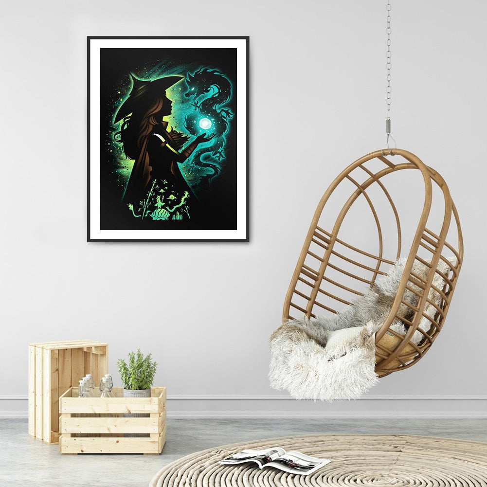 Disney Character Silhouette - Full Round Drill Diamond Painting 30*40CM