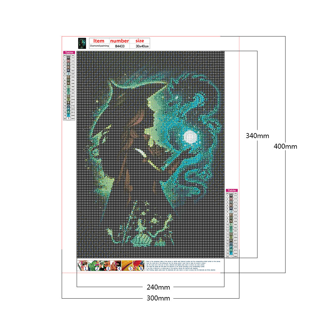 Disney Character Silhouette - Full Round Drill Diamond Painting 30*40CM