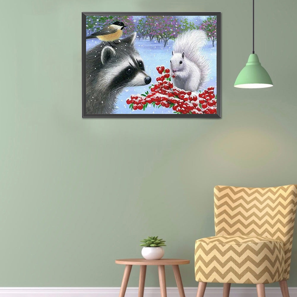 Raccoon - Full Round Drill Diamond Painting 40*30CM