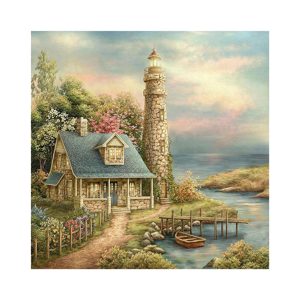 House Lighthouse - Full Square Drill Diamond Painting 30*30CM