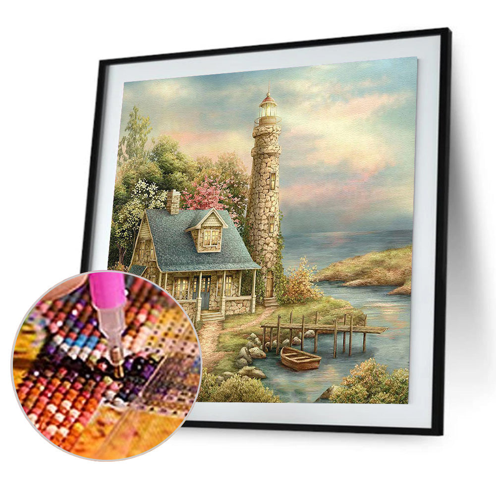 House Lighthouse - Full Square Drill Diamond Painting 30*30CM