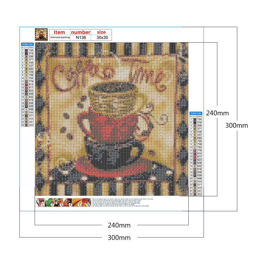 Coffee Calligraphy - Full Square Drill Diamond Painting 30*30CM