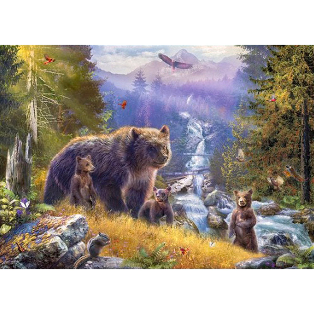 Grizzly Bear - Full Square Drill Diamond Painting 30*40CM