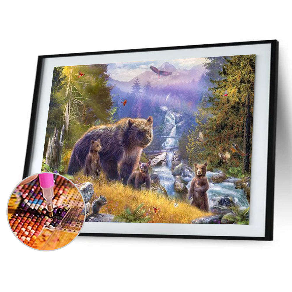 Grizzly Bear - Full Square Drill Diamond Painting 30*40CM