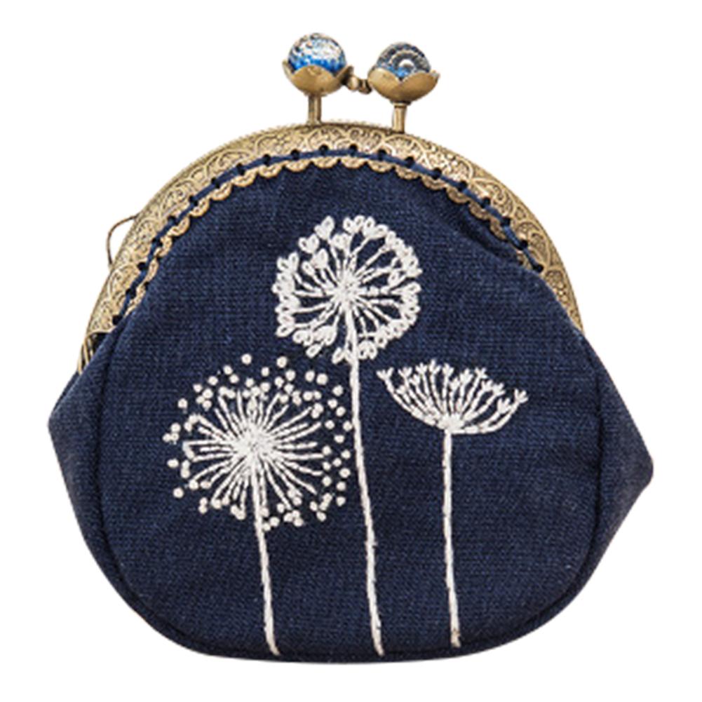 3pcs DIY Dandelion Embroidered Clutch Women Snap Coin Purse Bags Kits