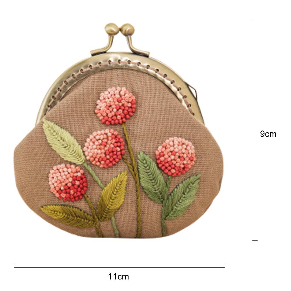 3pcs DIY Dandelion Embroidered Clutch Women Snap Coin Purse Bags Kits