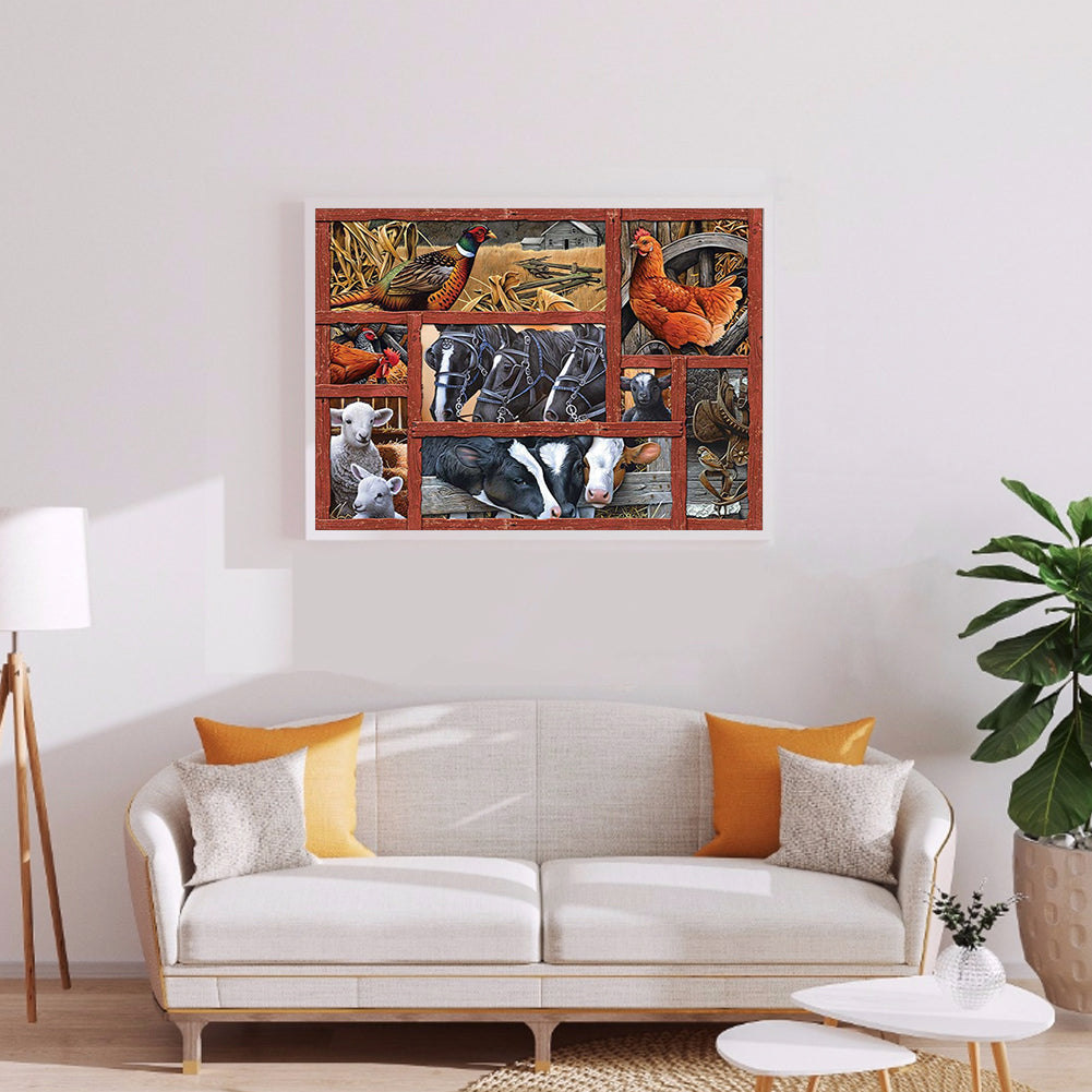 Farm Animals - Full Square Drill Diamond Painting 30*40CM