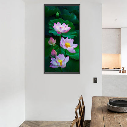 Lotus Flower - Full Round Drill Diamond Painting 40*80CM