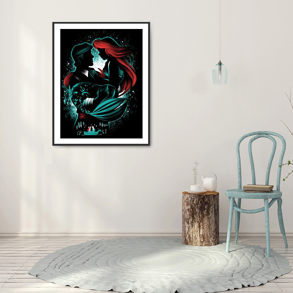 Disney Character Silhouette - Full Round Drill Diamond Painting 30*40CM