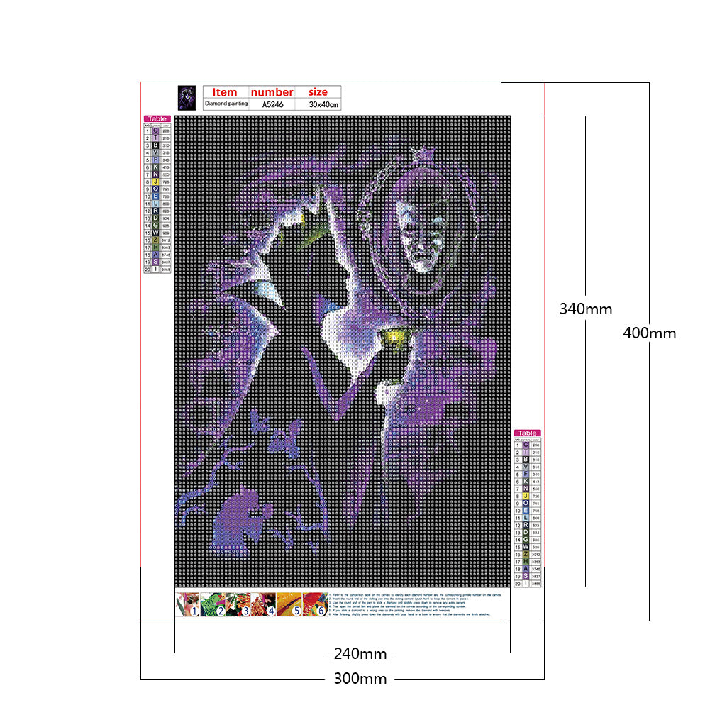 Disney Character Silhouette - Full Round Drill Diamond Painting 30*40CM