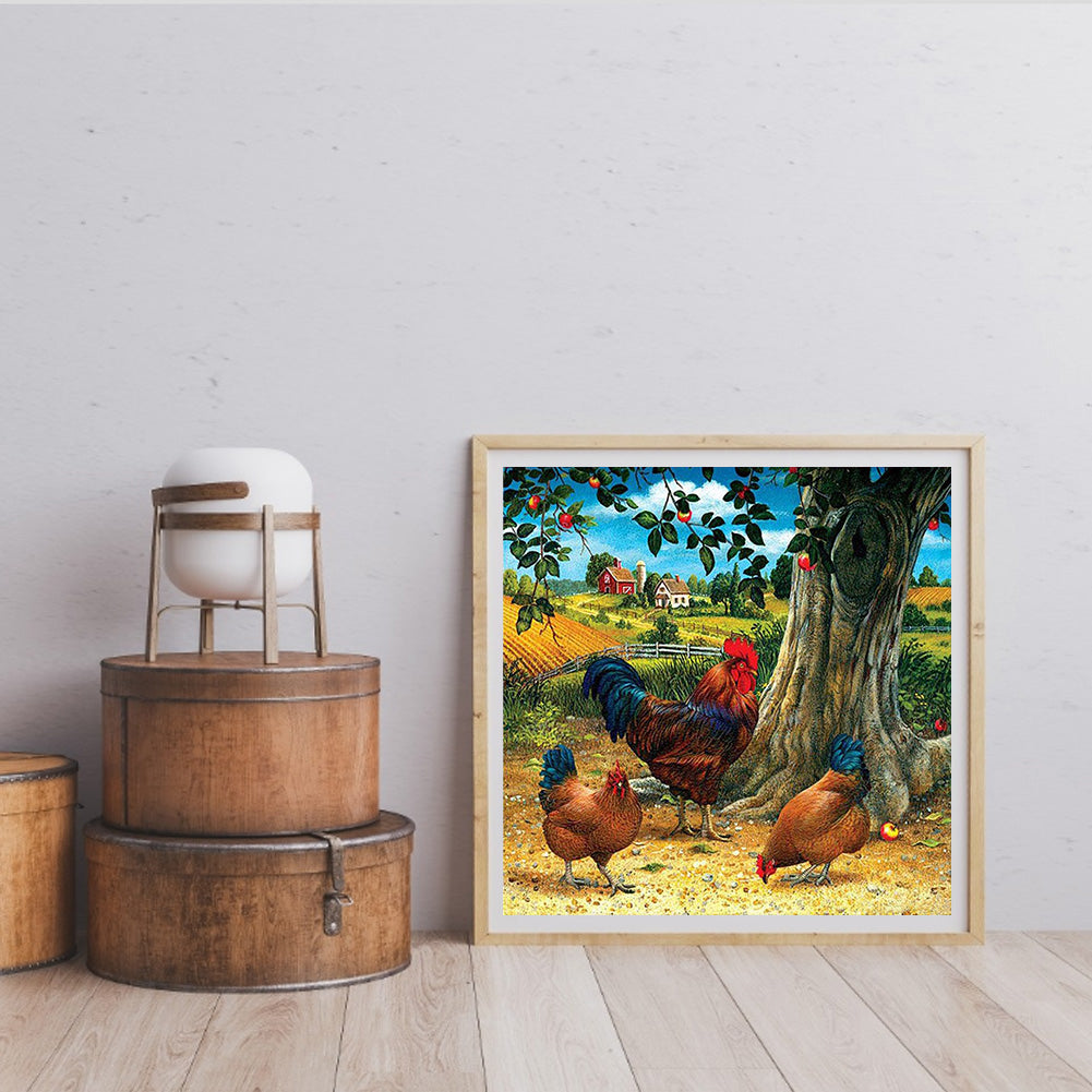 Rooster - Full Round Drill Diamond Painting 40*40CM