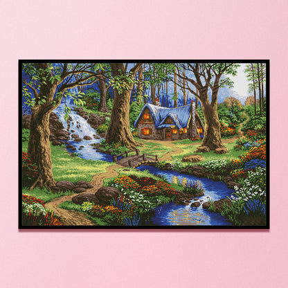 Forest Hut - 11CT Stamped Cross Stitch 60*40CM