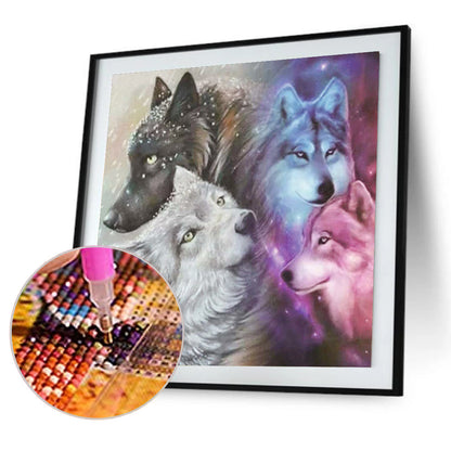 Flower Wolf - Full Round Drill Diamond Painting 50*50CM