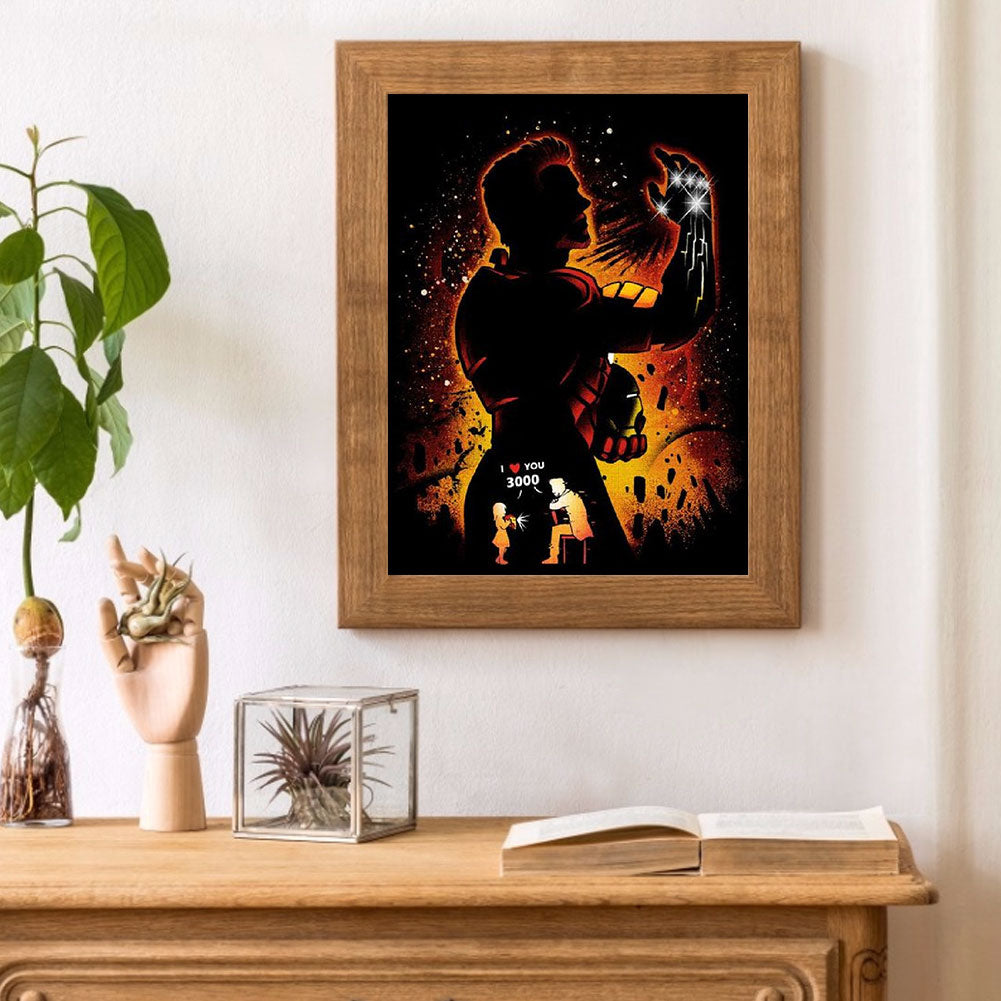 Disney Character Silhouette - Full Round Drill Diamond Painting 30*40CM