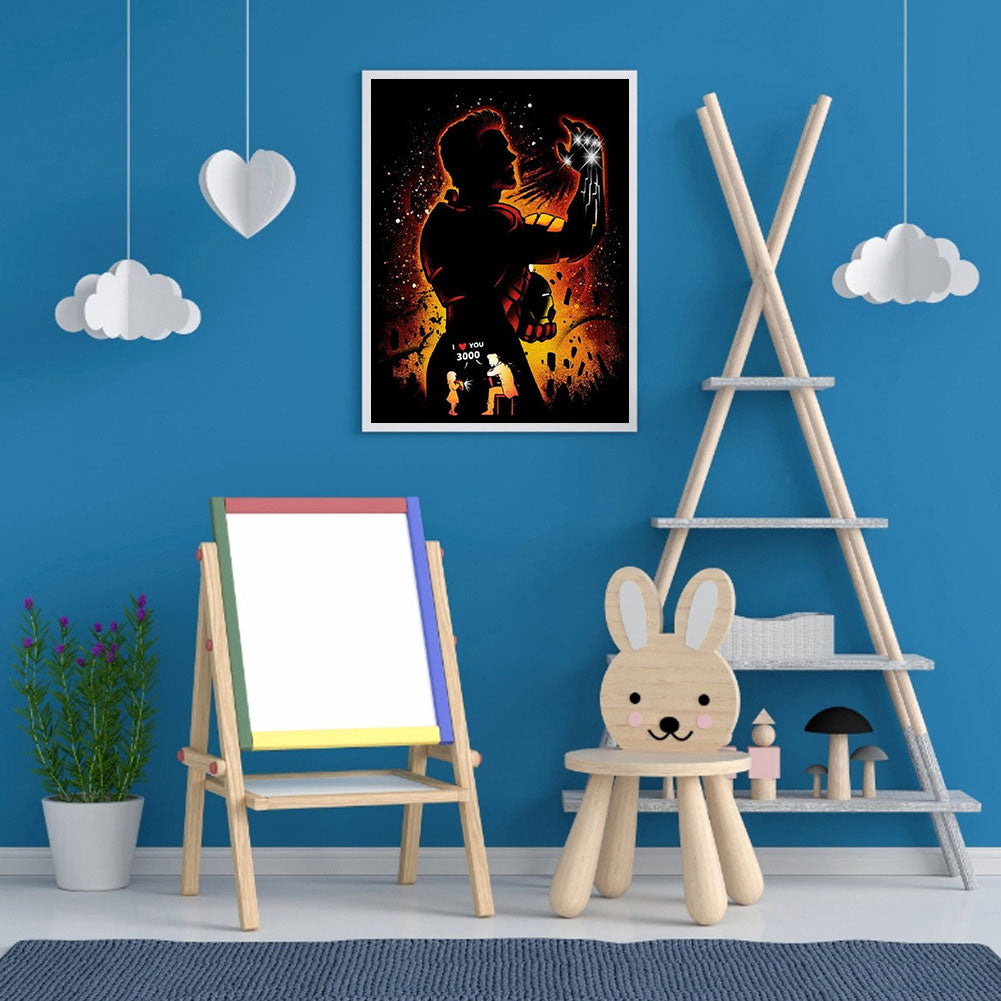 Disney Character Silhouette - Full Round Drill Diamond Painting 30*40CM