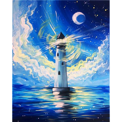 Sea Lighthouse - Full Square Drill Diamond Painting 20*30CM