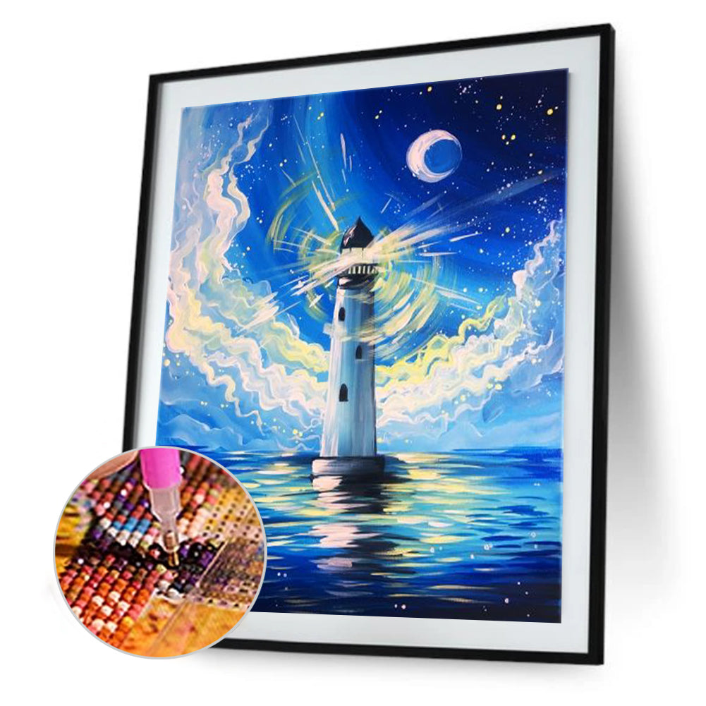 Sea Lighthouse - Full Square Drill Diamond Painting 20*30CM