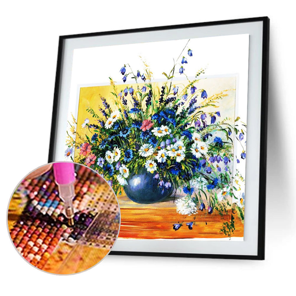 Oil Painting Flowers - Full Round Drill Diamond Painting 30*30CM