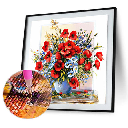 Oil Painting Flowers - Full Round Drill Diamond Painting 30*30CM