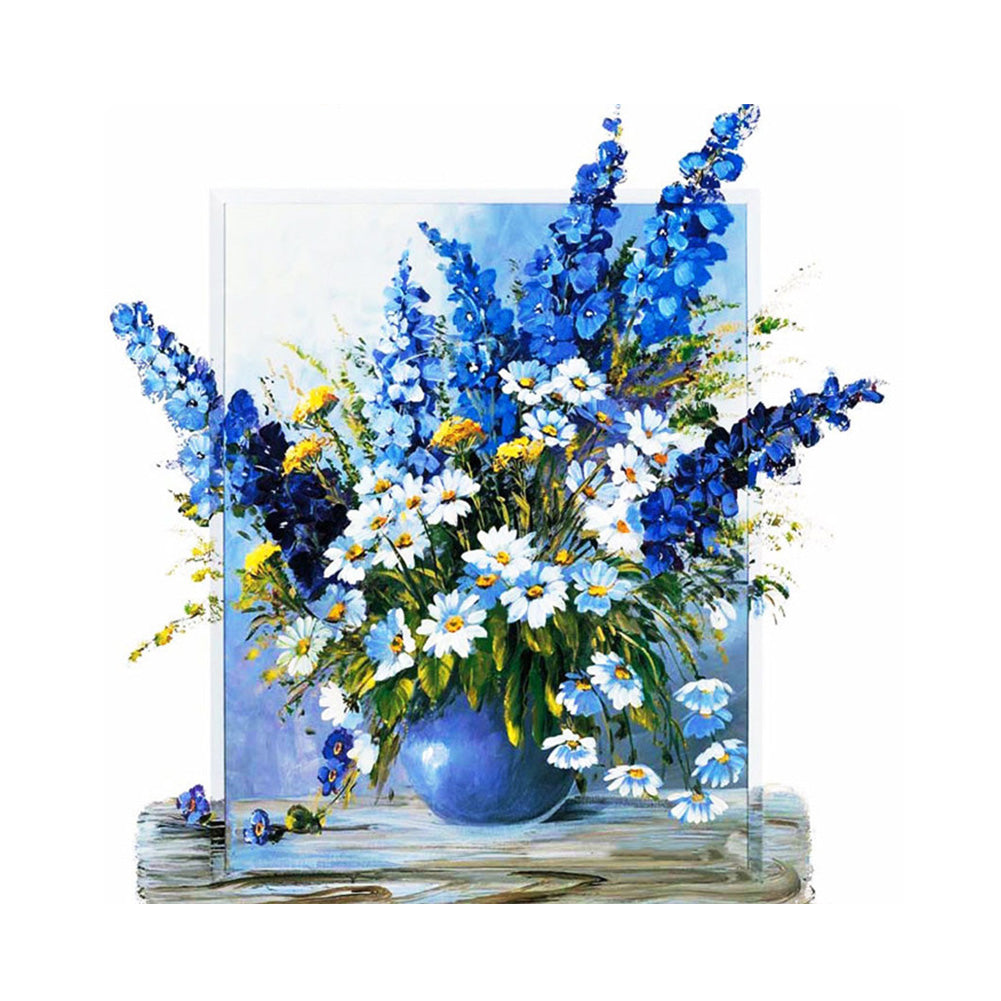 Oil Painting Flowers - Full Round Drill Diamond Painting 30*30CM