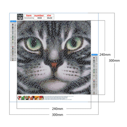 Big Face Cat - Full Round Drill Diamond Painting 30*30CM