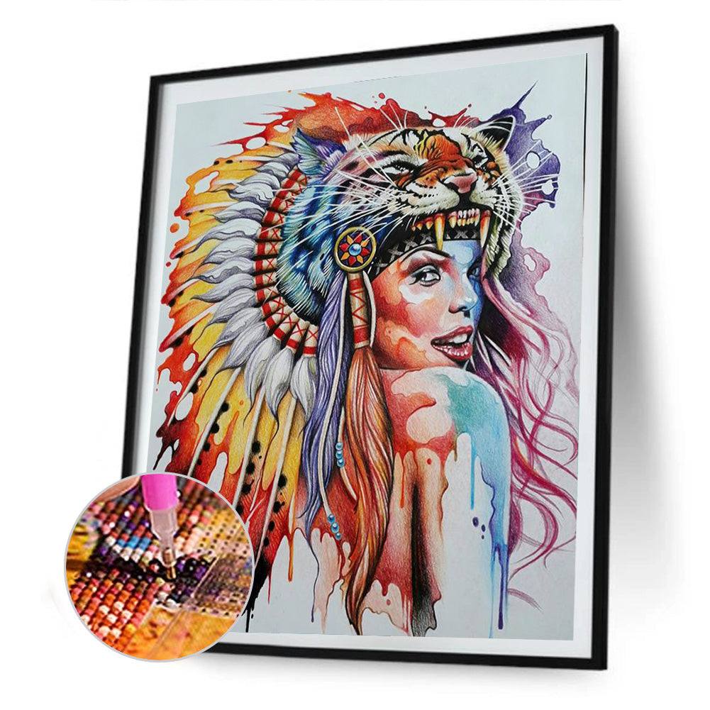 Indians - Full Round Drill Diamond Painting 30*40CM