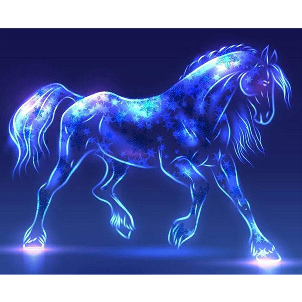 Blue Star Horse - Full Square Drill Diamond Painting 30*40CM