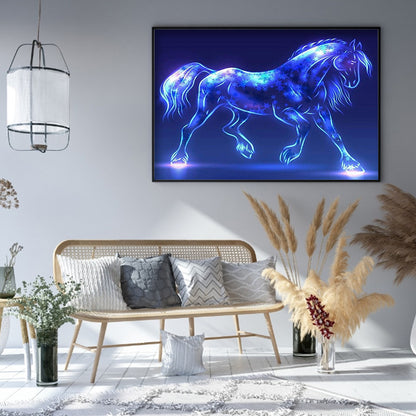 Blue Star Horse - Full Square Drill Diamond Painting 30*40CM