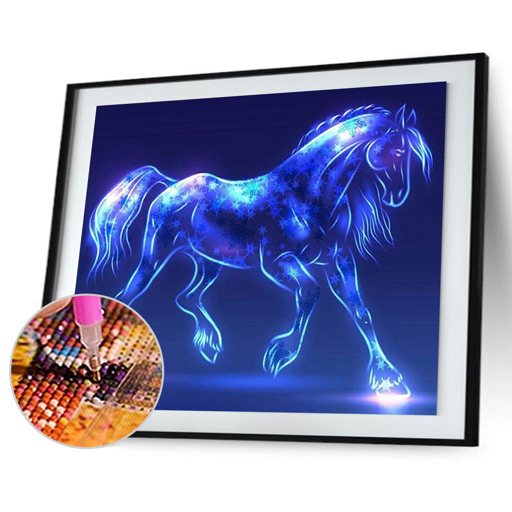 Blue Star Horse - Full Square Drill Diamond Painting 30*40CM