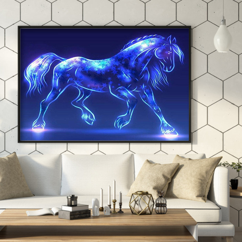 Blue Star Horse - Full Square Drill Diamond Painting 30*40CM