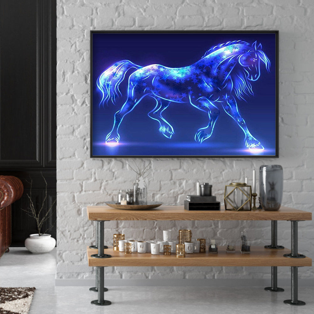 Blue Star Horse - Full Square Drill Diamond Painting 30*40CM